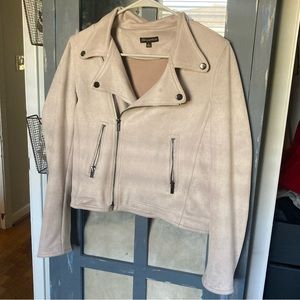 Shinestar Suede Moto Jacket Dusty Pink Size M